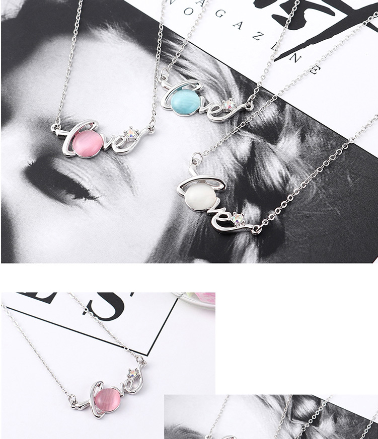 Fashion Pink Crystal Opal C Necklace - Star Color,Pendants