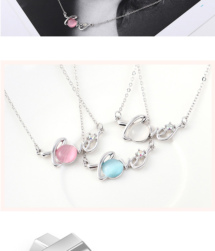 Fashion Pink Crystal Opal C Necklace - Star Color,Pendants