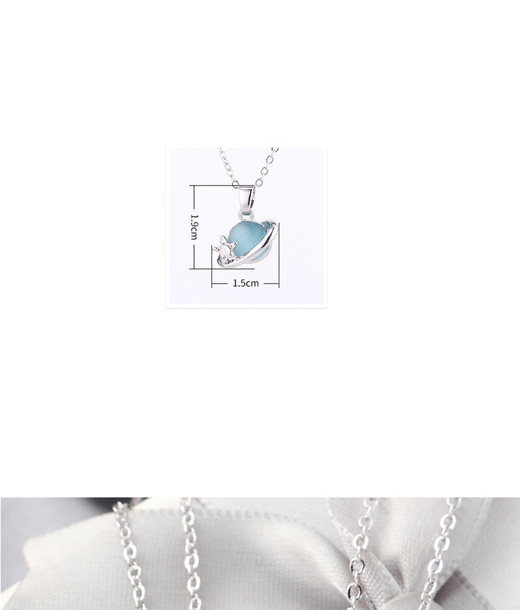 Fashion Light Blue Crystal Opal B Money Chain - Starlight Color,Pendants