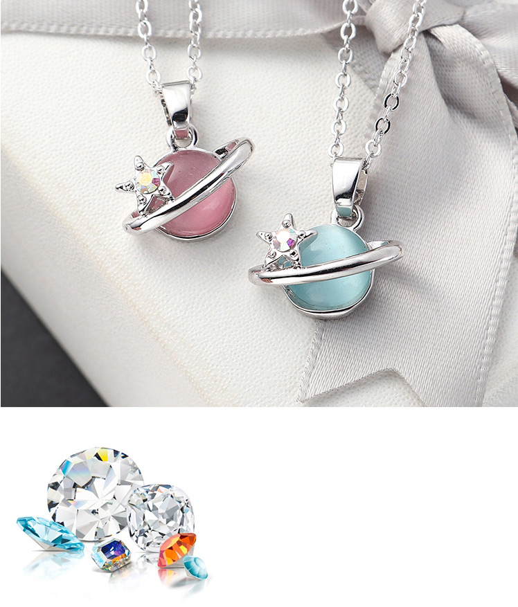 Fashion Light Blue Crystal Opal B Money Chain - Starlight Color,Pendants