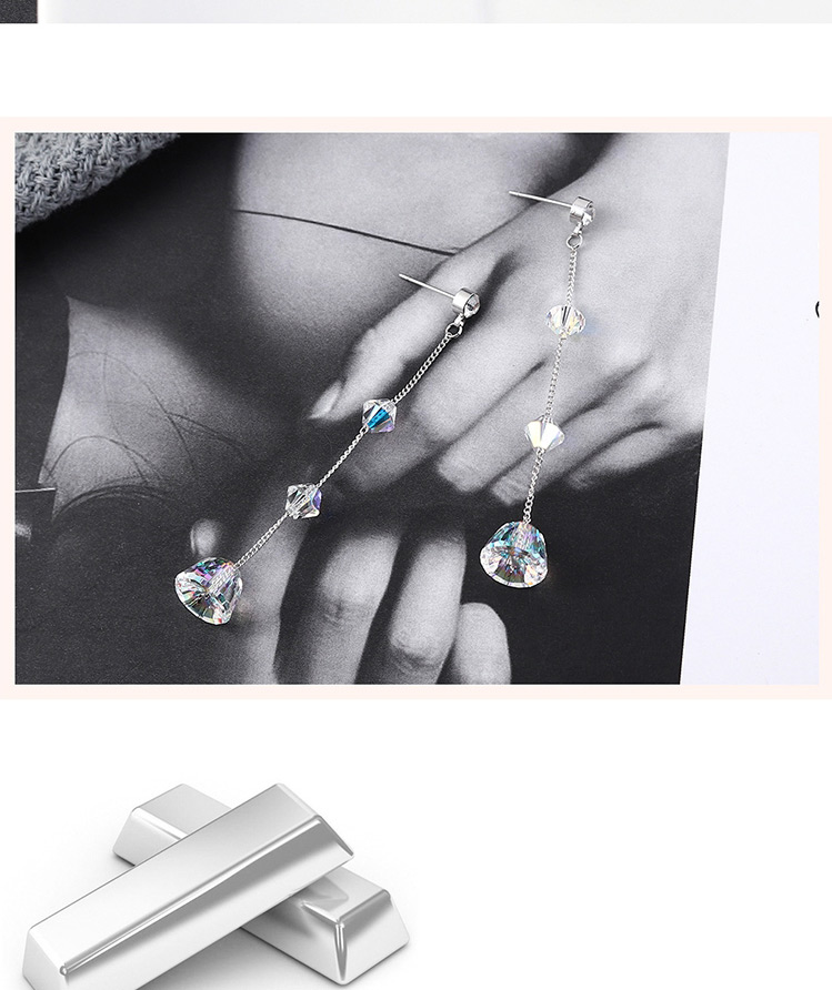 Fashion Silver Crystal Earrings - Teardrop Beads,Stud Earrings