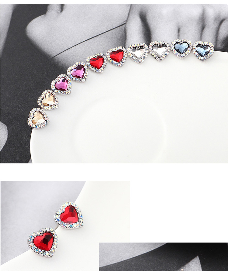 Fashion Purple Crystal Stud Earrings - Sweetheart,Stud Earrings