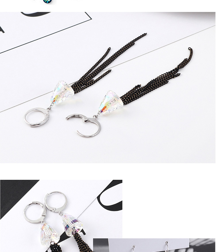 Fashion Black Crystal Earrings - Colorful,Stud Earrings