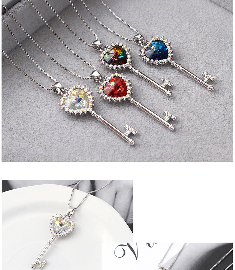 Fashion Colorful White Crystal Necklace - Key To The Atrium,Pendants