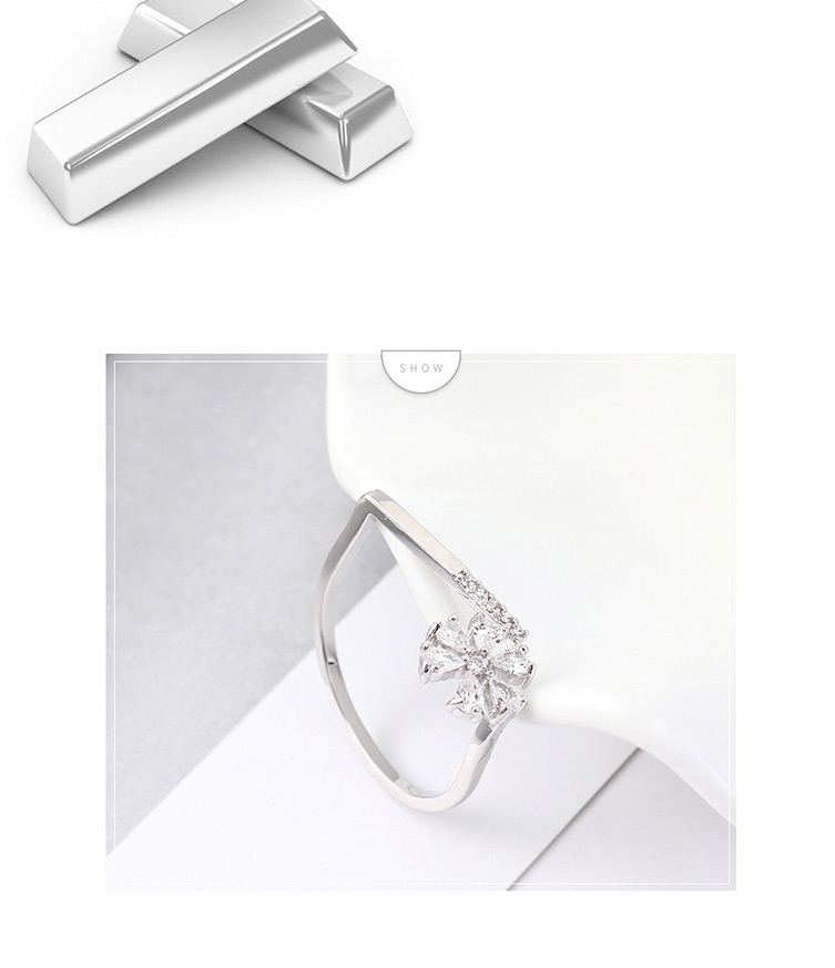 Fashion 14k Gold Zircon Ring - Flowery,Fashion Rings