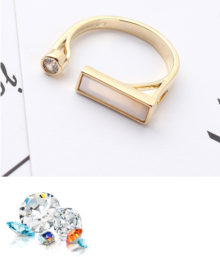 Fashion 14k Gold Zircon Ring - Mirror Light,Fashion Rings