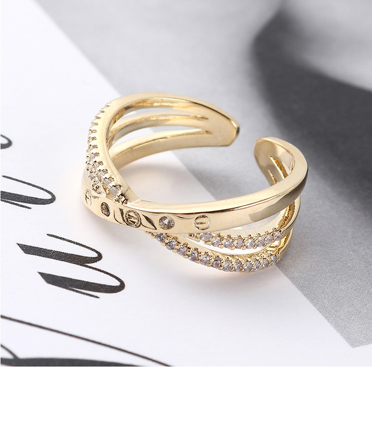 Fashion Platinum Zircon Ring - Winding,Fashion Rings