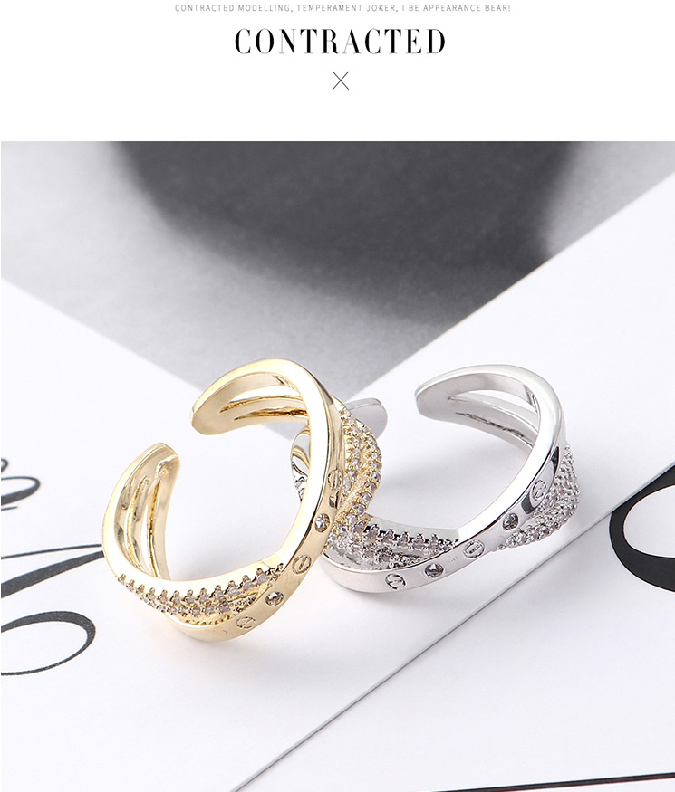 Fashion 14k Gold Zircon Ring - Winding,Fashion Rings