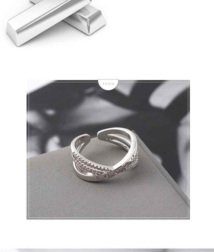 Fashion Platinum Zircon Ring - Winding,Fashion Rings