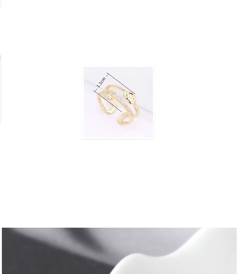 Fashion 14k Gold Zircon Ring - Romantic Heart,Fashion Rings