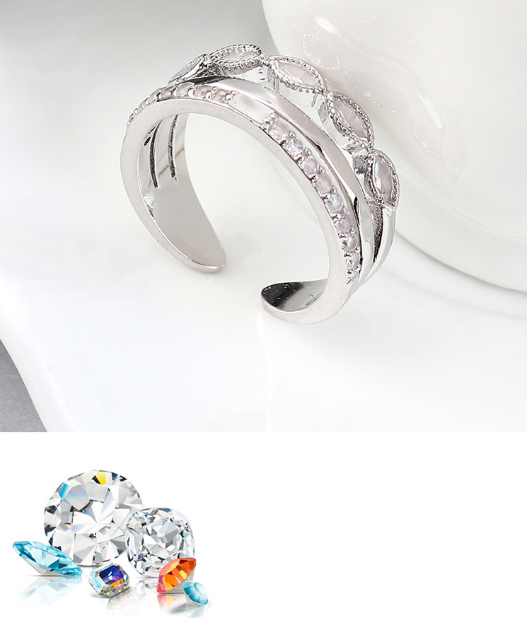 Fashion Platinum Zircon Ring - Comet River,Fashion Rings