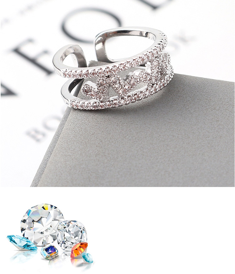Fashion Platinum Zircon Ring - Heartbeat,Fashion Rings