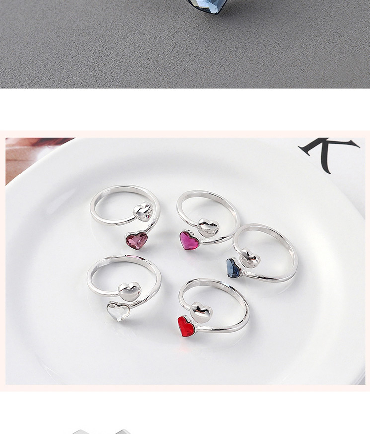 Fashion Light Red Crystal Ring - Heart Love,Fashion Rings