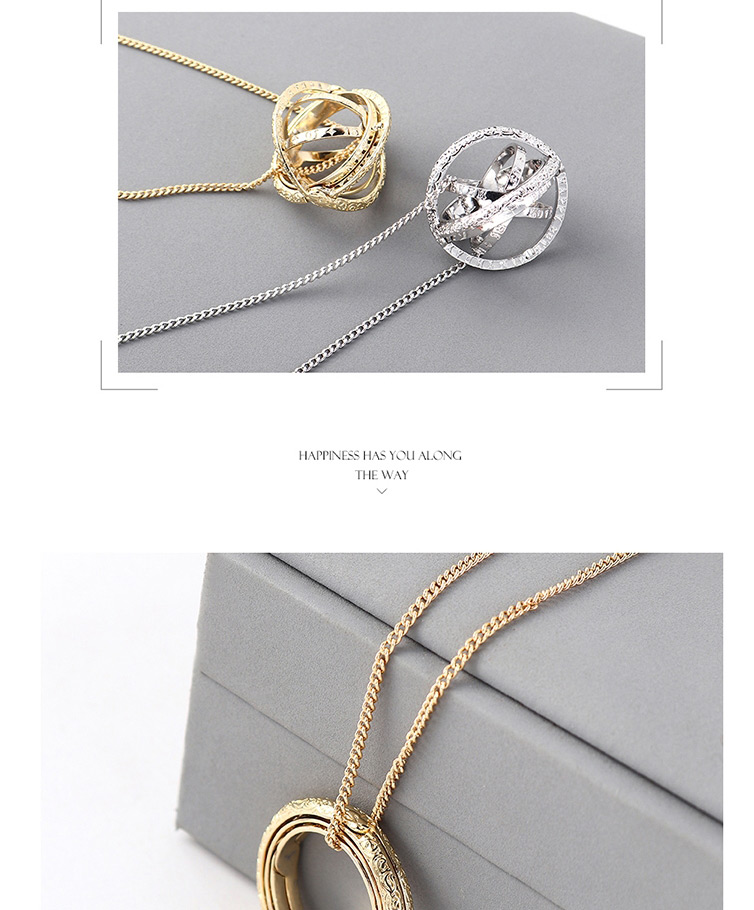Fashion Platinum Plated Gold Sweater Chain - Astronomical Ball Necklace,Pendants