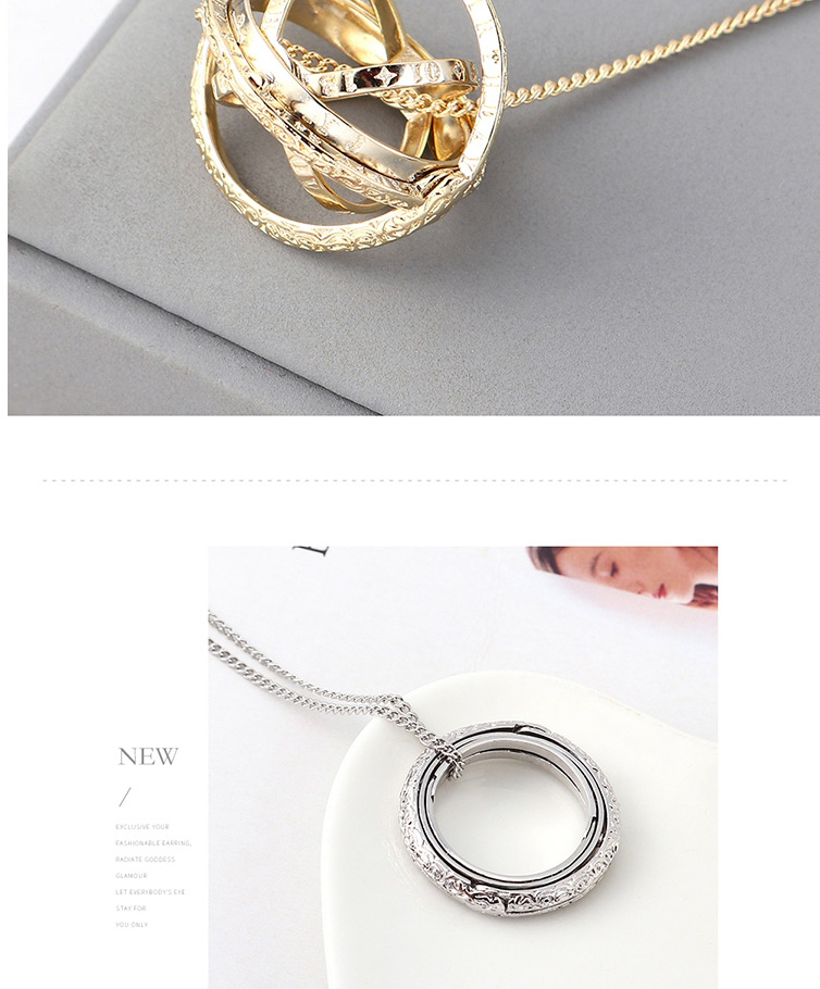 Fashion Platinum Plated Gold Sweater Chain - Astronomical Ball Necklace,Pendants