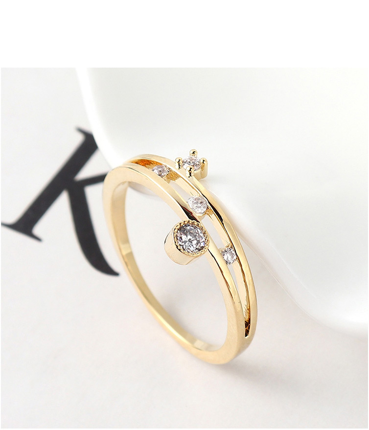 Fashion 14k Gold Zircon Ring - Glamorous,Fashion Rings