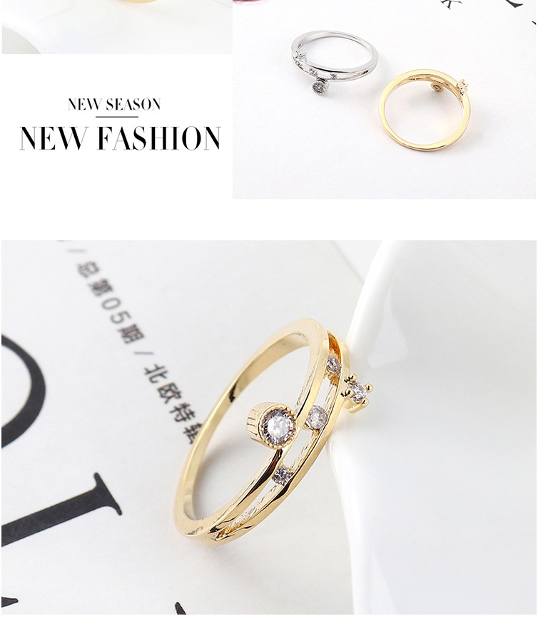 Fashion 14k Gold Zircon Ring - Glamorous,Fashion Rings