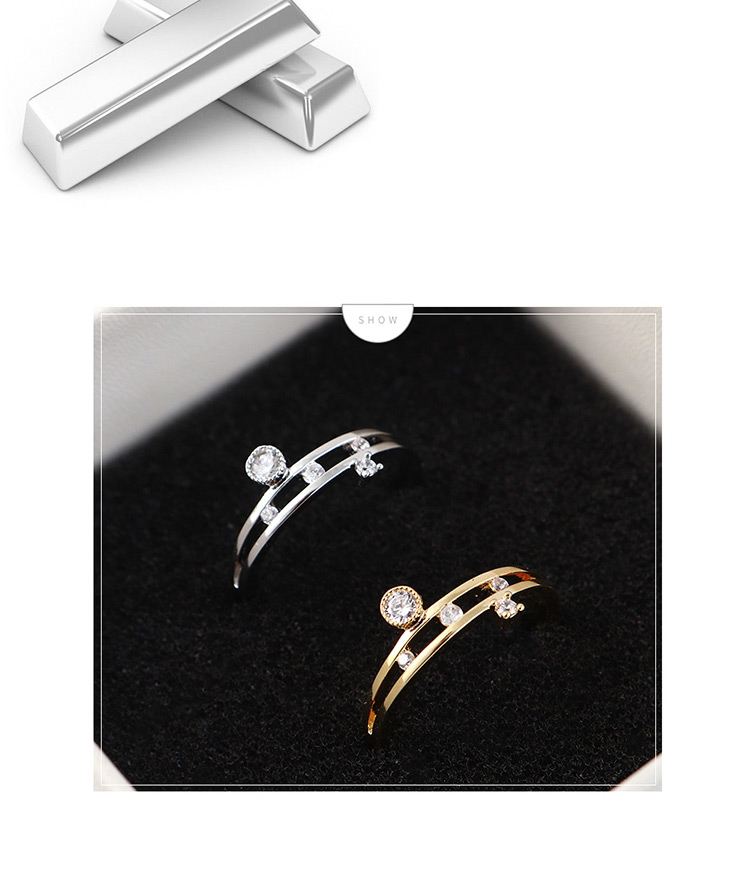 Fashion Platinum Zircon Ring - Glamorous,Fashion Rings