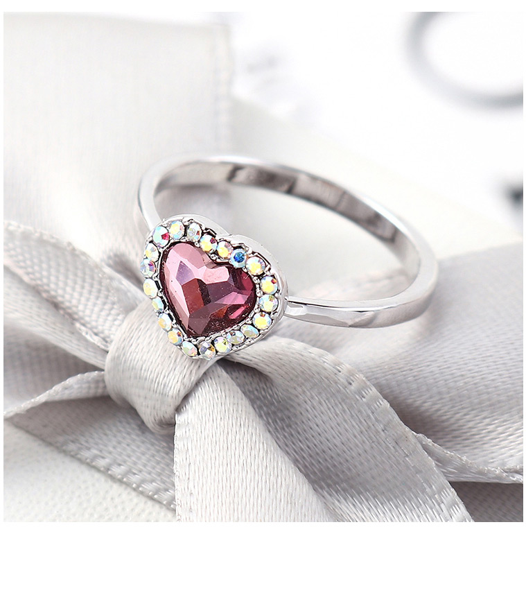 Fashion Light Red Crystal Ring - Love Is You And Me,Fashion Rings