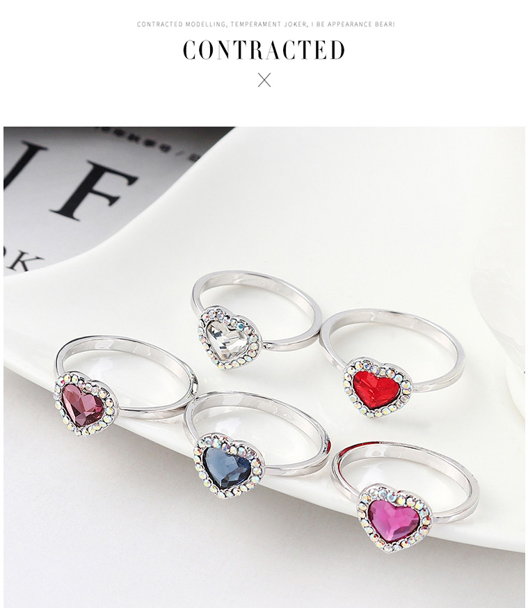 Fashion Classical Pink Crystal Ring - Love Is You And Me,Fashion Rings
