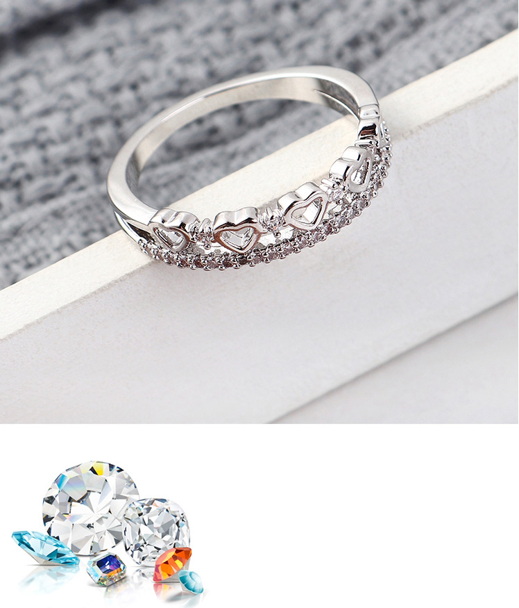 Fashion Platinum Zircon Ring - The Heart Is You,Fashion Rings