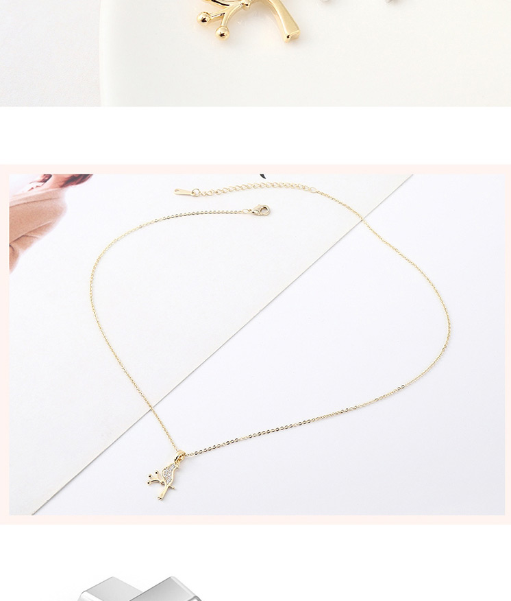 Fashion 14k Gold Zircon Necklace - Dead Branches,Pendants