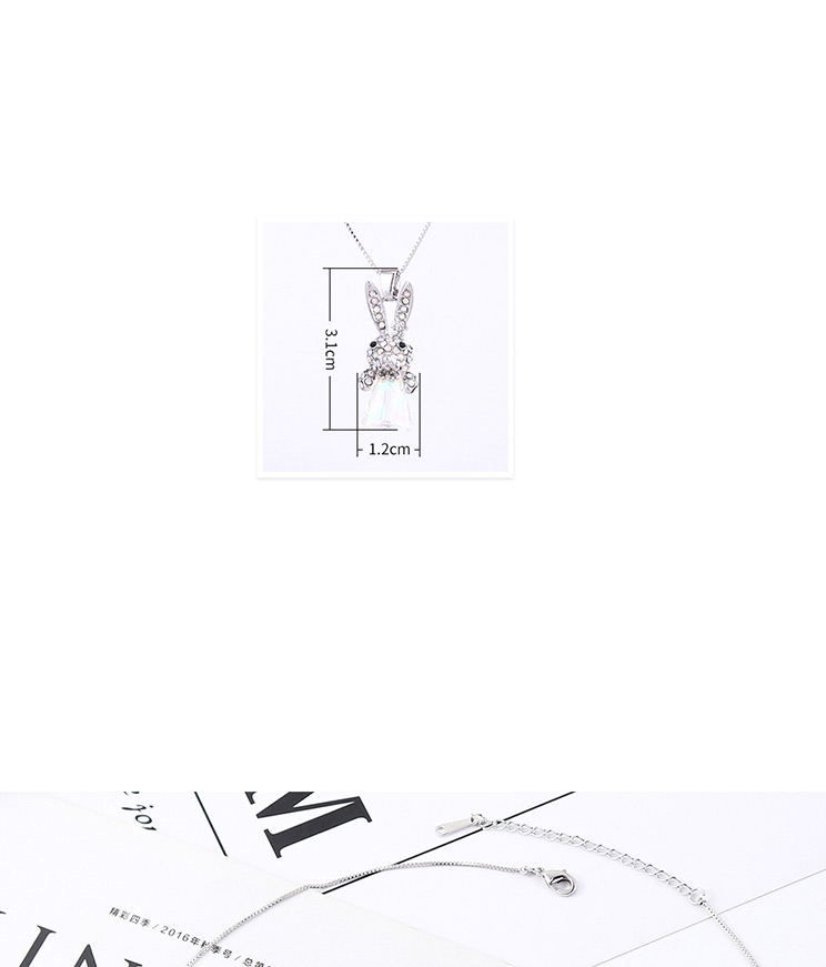 Fashion Silver Crystal Necklace - Little Rogue Rabbit,Pendants