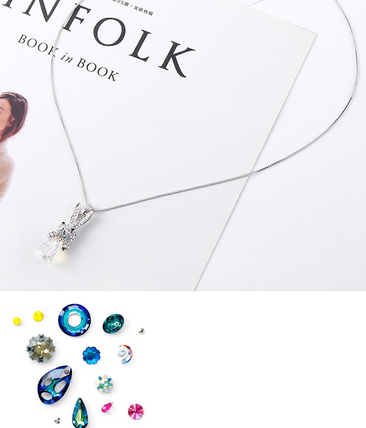 Fashion Silver Crystal Necklace - Little Rogue Rabbit,Pendants