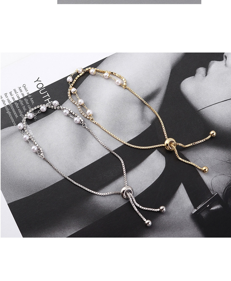 Fashion 14k Gold Pearl Crystal Bracelet,Bracelets