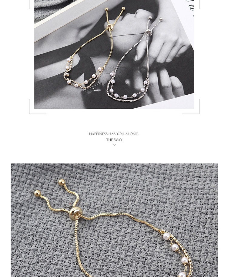 Fashion 14k Gold Pearl Crystal Bracelet,Bracelets