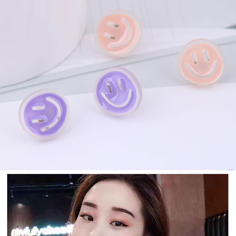 Fashion Purple Smiley Earrings (4 Pairs Of Prices),Stud Earrings