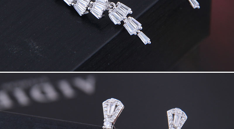 Fashion Silver Copper Micro Inlaid Zircon Earrings,Stud Earrings
