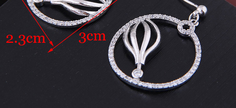 Fashion Silver Copper Micro Inlaid Zircon Earrings,Stud Earrings