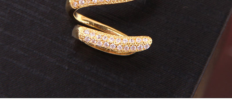 Fashion Gold Copper Micro-inlaid Zircon Snake Single Earring,Stud Earrings