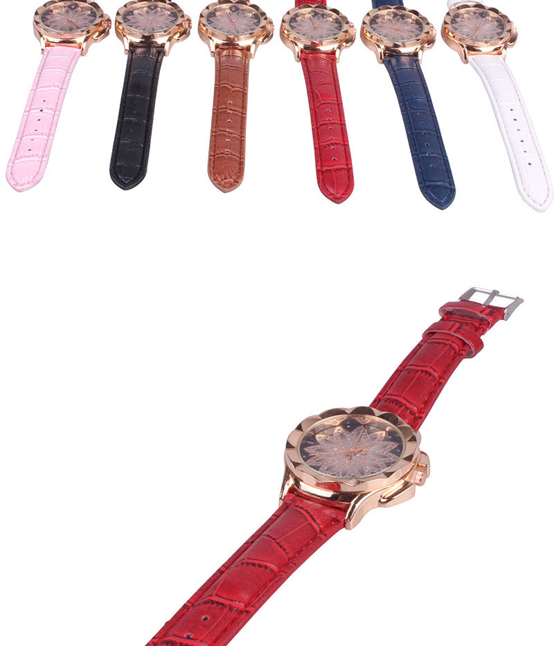 Fashion Coffee Time To Run The Disc Leather Watch,Ladies Watches