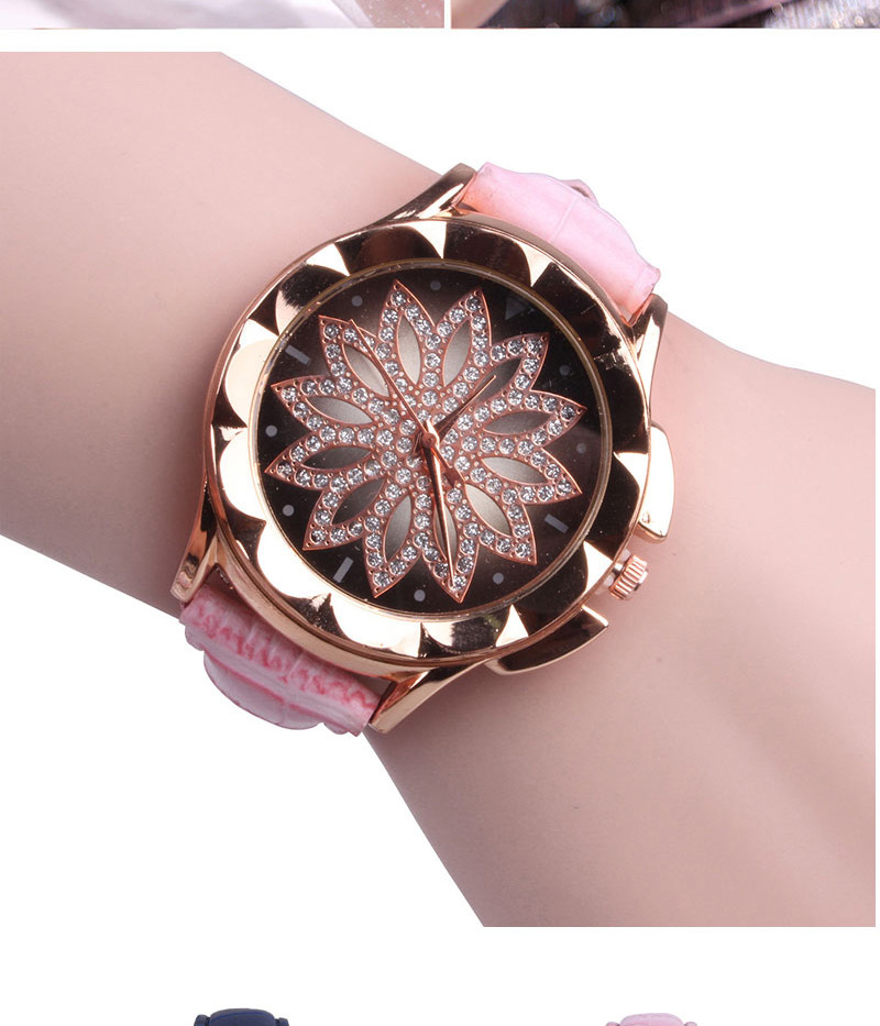 Fashion Black Time To Run The Disc Leather Watch,Ladies Watches