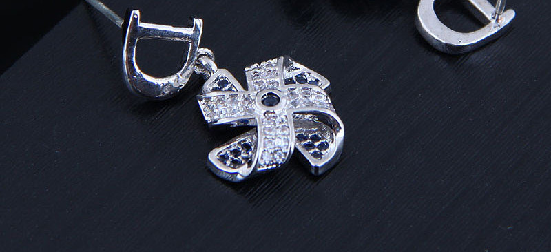 Fashion Silver Inlaid Zircon Earrings,Drop Earrings