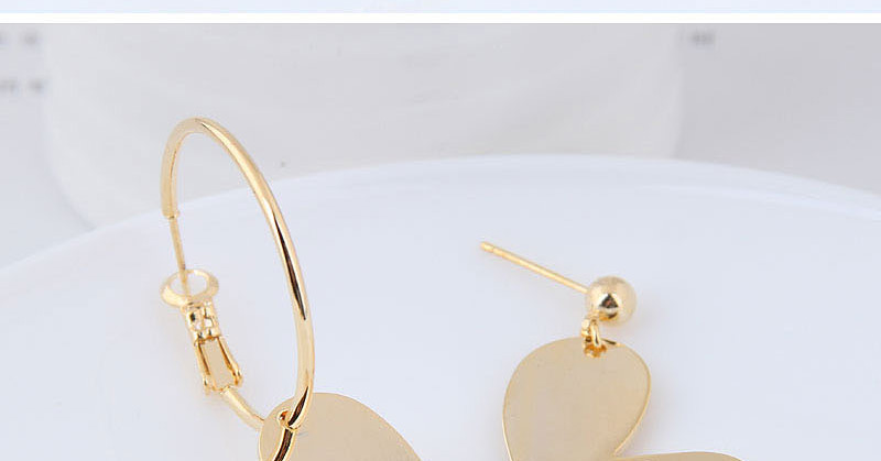 Fashion Gold Love Asymmetric Earrings,Hoop Earrings