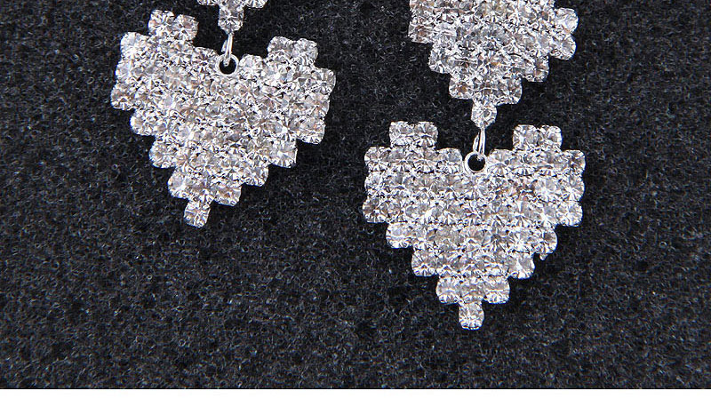 Fashion Silver Double Heart Earring,Drop Earrings