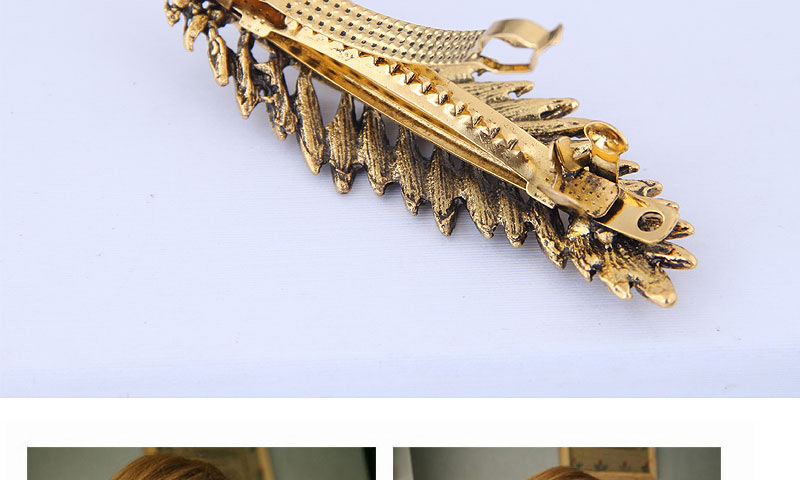 Fashion Gujin Metal Feather Spring Clip,Hairpins