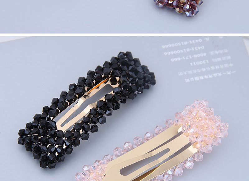 Fashion Purple Crystal-made Rectangular Pearl Hairpin,Hairpins