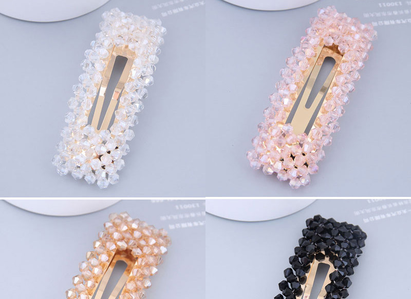 Fashion White Crystal-made Rectangular Pearl Hairpin,Hairpins