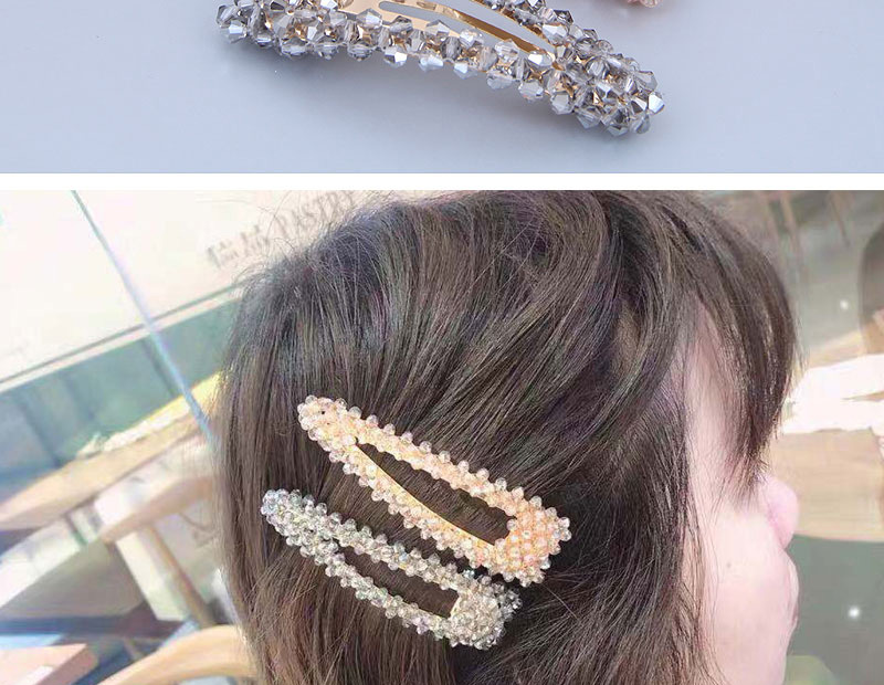 Fashion Gray Crystal-made Water Drop Pearl Hairpin,Hairpins