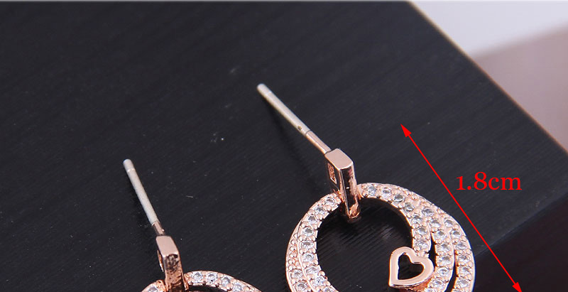 Fashion Gold  Silver Needle Copper Micro-inlaid Zircon Multi-layer Ring Earrings,Stud Earrings