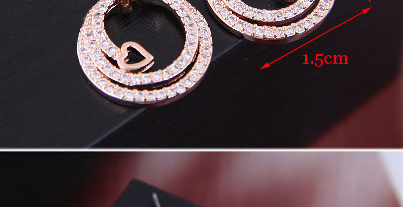 Fashion Gold  Silver Needle Copper Micro-inlaid Zircon Multi-layer Ring Earrings,Stud Earrings