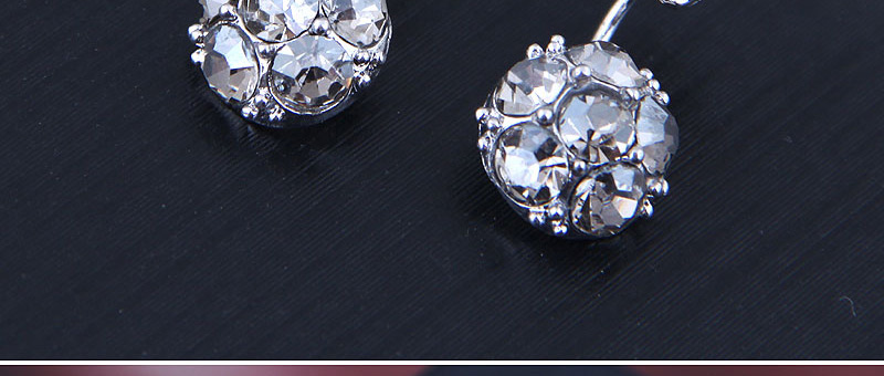 Fashion Silver  Silver Pin Zirconium Stud Earrings,Stud Earrings