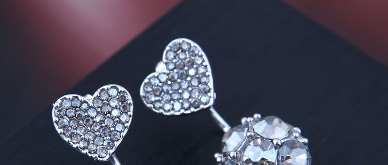 Fashion Silver  Silver Pin Zirconium Stud Earrings,Stud Earrings