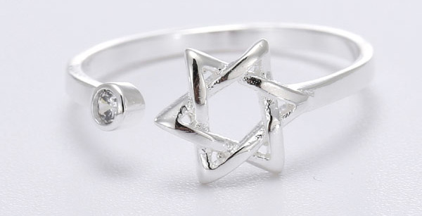 Fashion Silver Prepare A Five-pointed Star Opening Ring,Fashion Rings