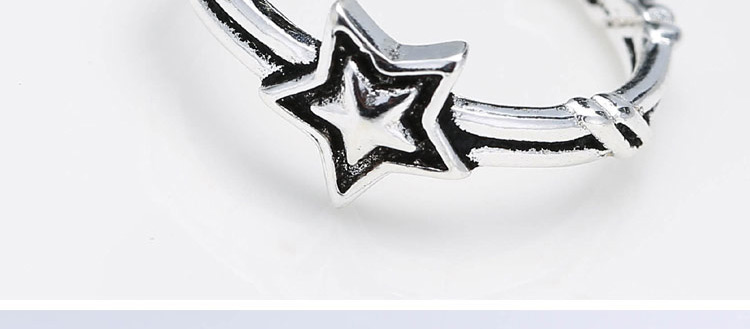Fashion Silver Pentagram Open Ring,Fashion Rings