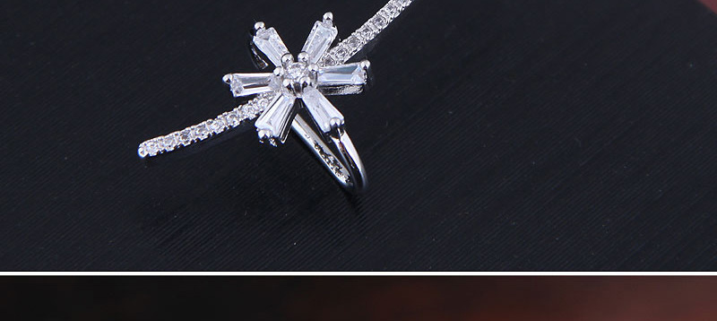 Fashion Silver  Silver Needle With Zirconium Snowflake Single Earrings,Stud Earrings